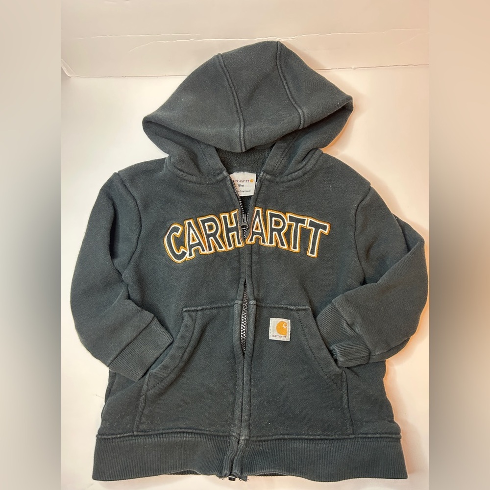 Carhartt Toddler Baby 18-24 Months Full Zip Hoodie Sweatshirt Jacket Black